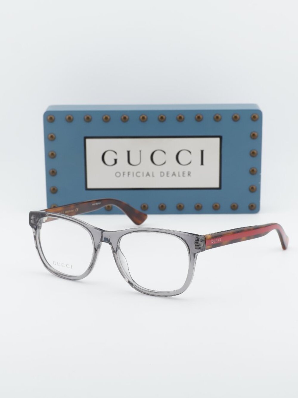 Gucci GG0004O 004 Square Eyeglasses - Transparent Grey 53mm